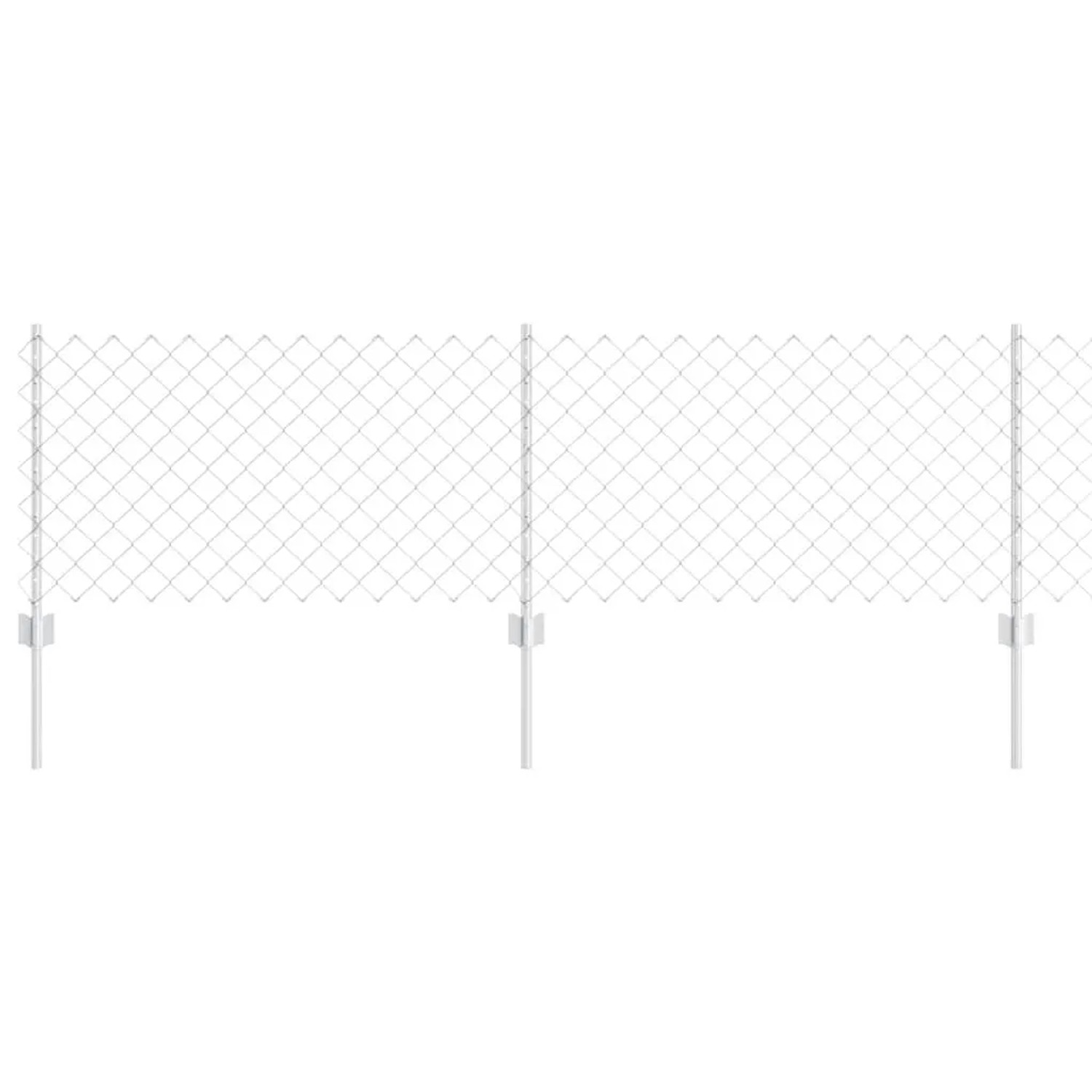 vidaXL Zaun mit Pfosten Silber 0,6 x 25 m Stahl 3336305 günstig online kaufen