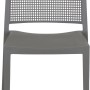 Grauer Siena Garden Square Stapelstuhl, 56x46x80 cm, mit Gittermuster im Rücken.