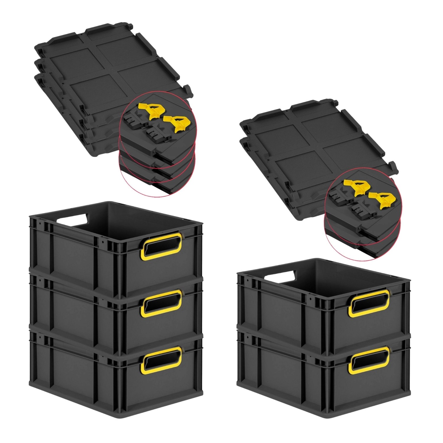 PROREGAL SuperSparSet 5x Eurobox Nextgen Color Mit Scharnierdeckel HxBxT 17 günstig online kaufen