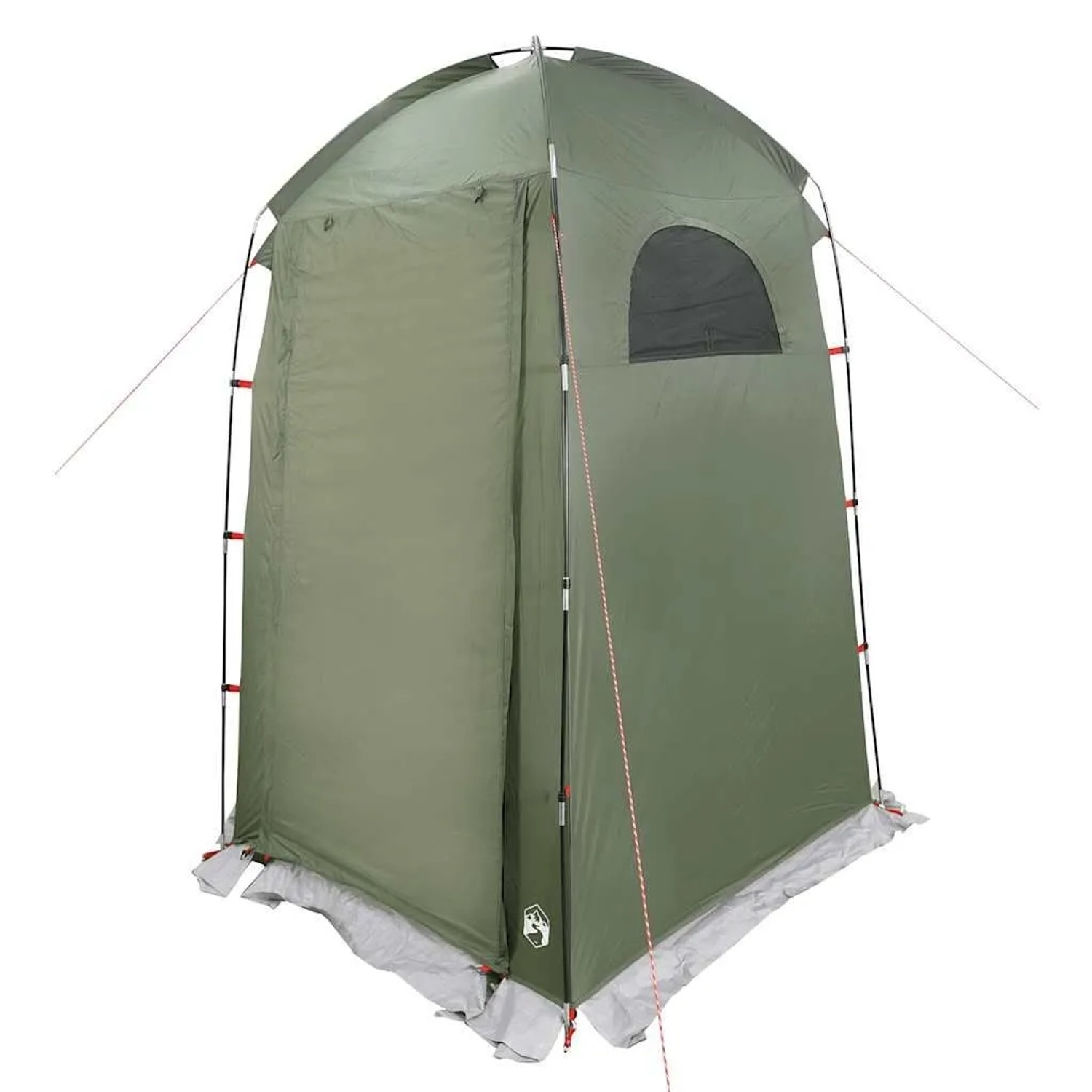 Olivgrünes vidaXL Duschzelt für Camping. Wasserfestes Umkleidezelt mit Reißverschluss und Fenster, ideal für Outdoor-Aktivitäten.