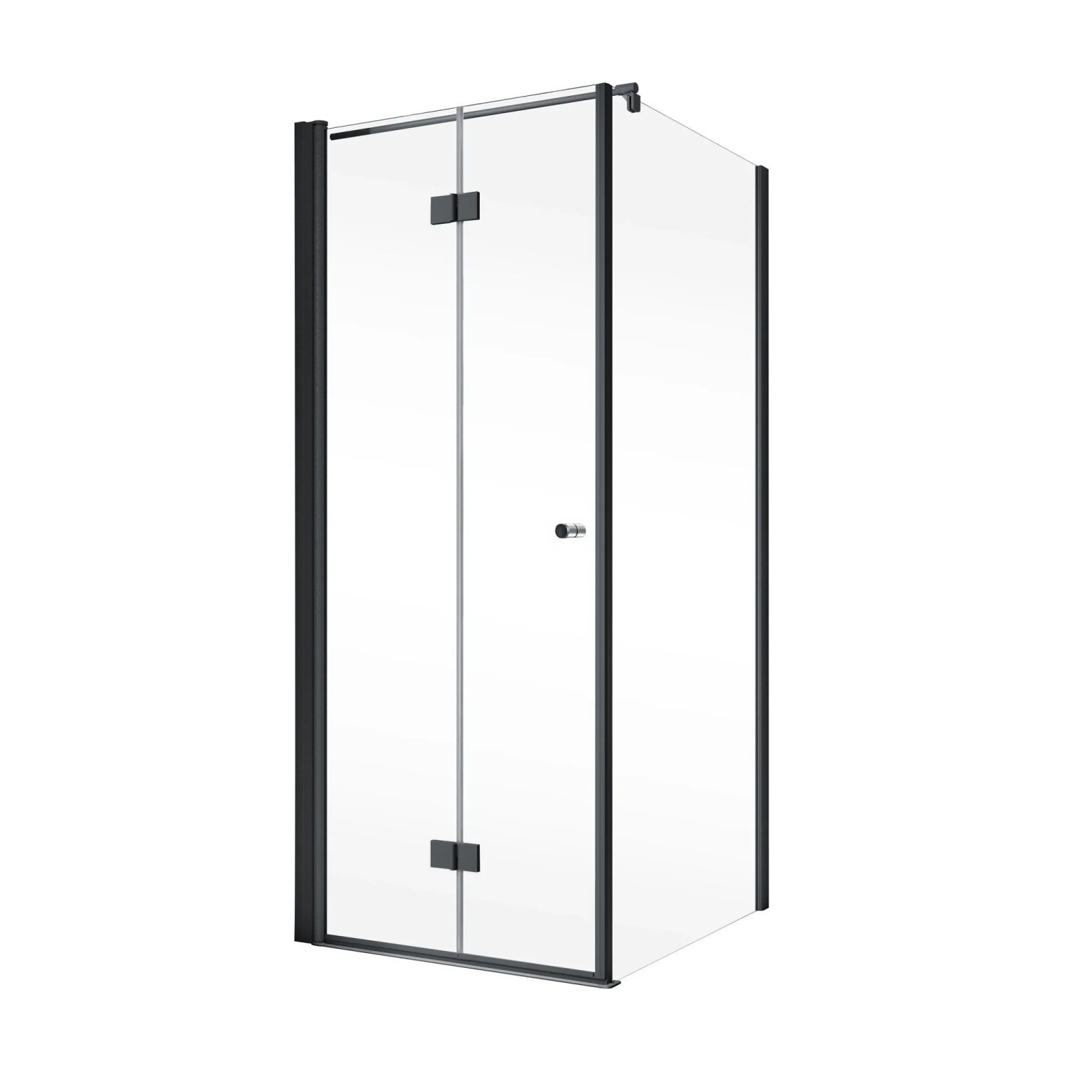 Schöner Wohnen Drehfalttür Gretia m. Seitenwand Mattschwarz 90 cm x 200 cm DIN L