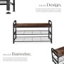 Tectake Schuhregal Southampton Industrial Style Holz und Stahl 91 x 36 x 55 cm Industrial Holz Dunkel Rustikal_3