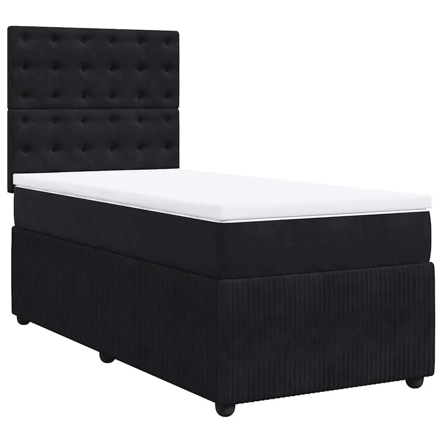vidaXL Boxspringbett mit Matratze Schwarz 90x190 cm Samt 3294528 günstig online kaufen