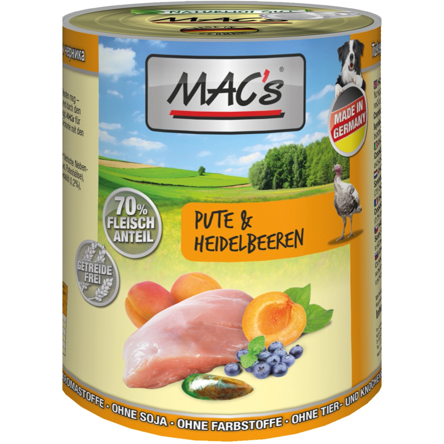 Mac's Hunde-Nassfutter Pute und Heidelbeeren 400 g
