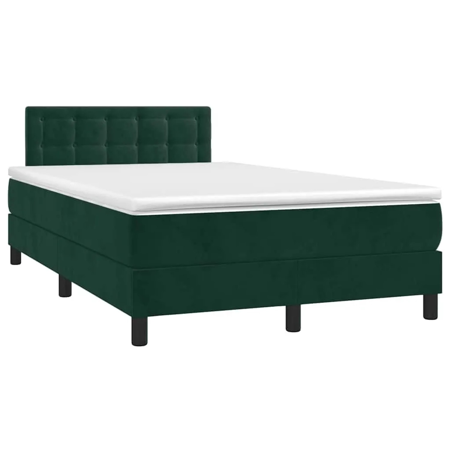 vidaXL Boxspringbett mit Matratze & LED Dunkelgrün 120x190 cm Samt 3270180 günstig online kaufen