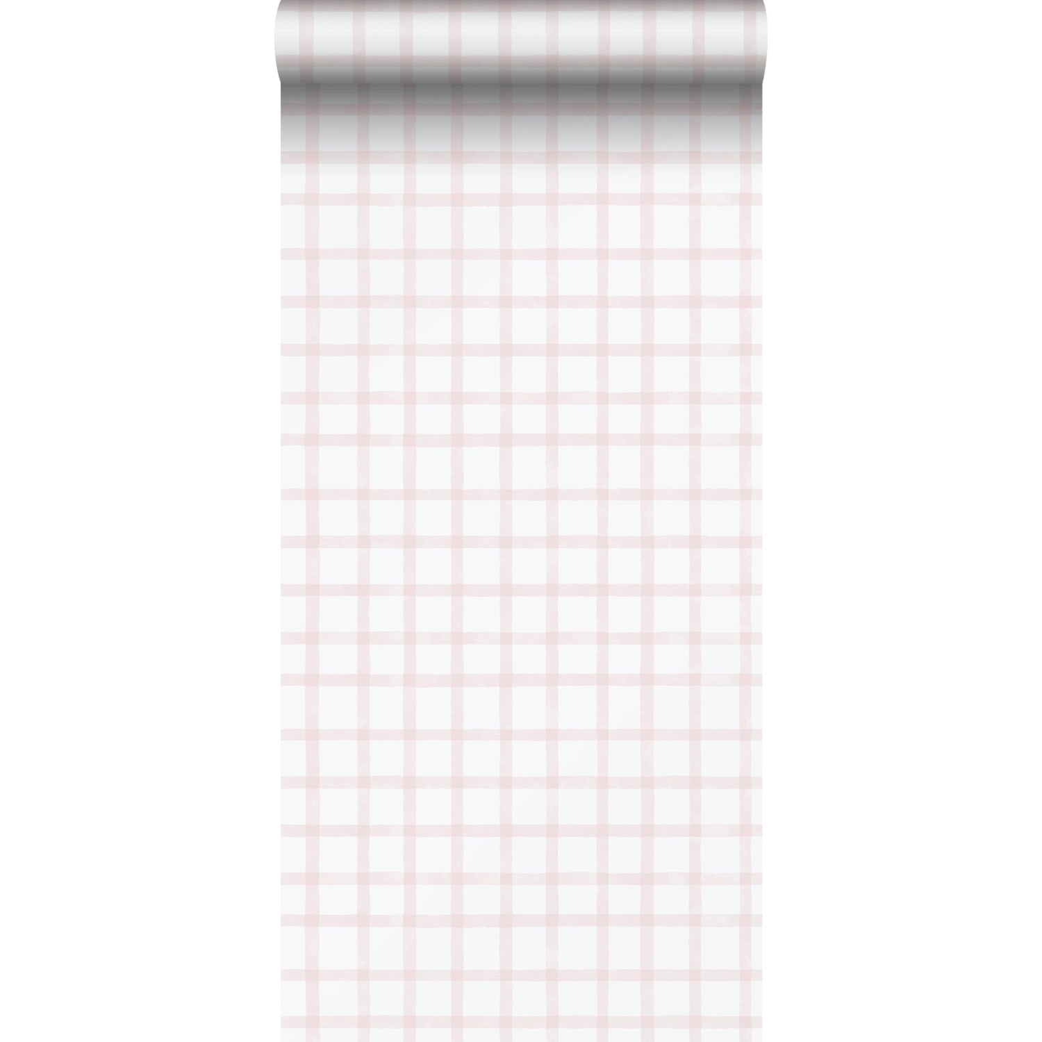 Sanders & Sanders Tapete Karomuster Hellrosa und Weiß 53 cm x 10.05 m günstig online kaufen