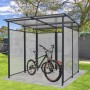 Floraworld Multifunktionsunterstand Bus, offene Vorderseite, mit Fahrrädern. Terrassenüberdachung für Garten.
