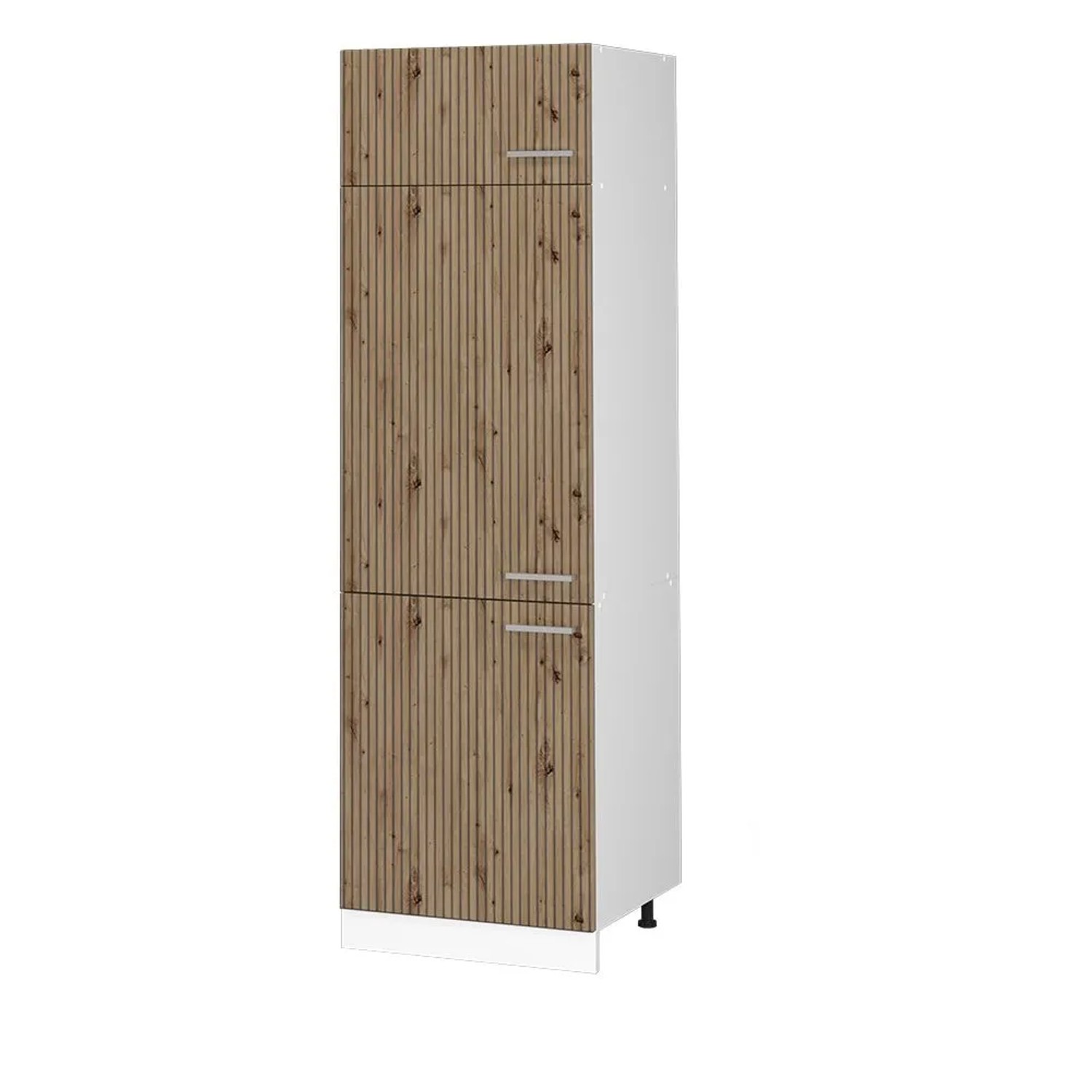 Vicco Kühlumbauschrank R-Line Hochschrank für die Küche Artisan-Eiche Weiß 60 cm