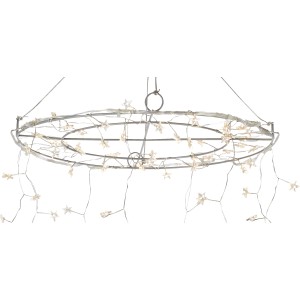 LED-Leuchte mit 200 Sternen, warmweiß, transparentes Kabel, für Innen und Außen.