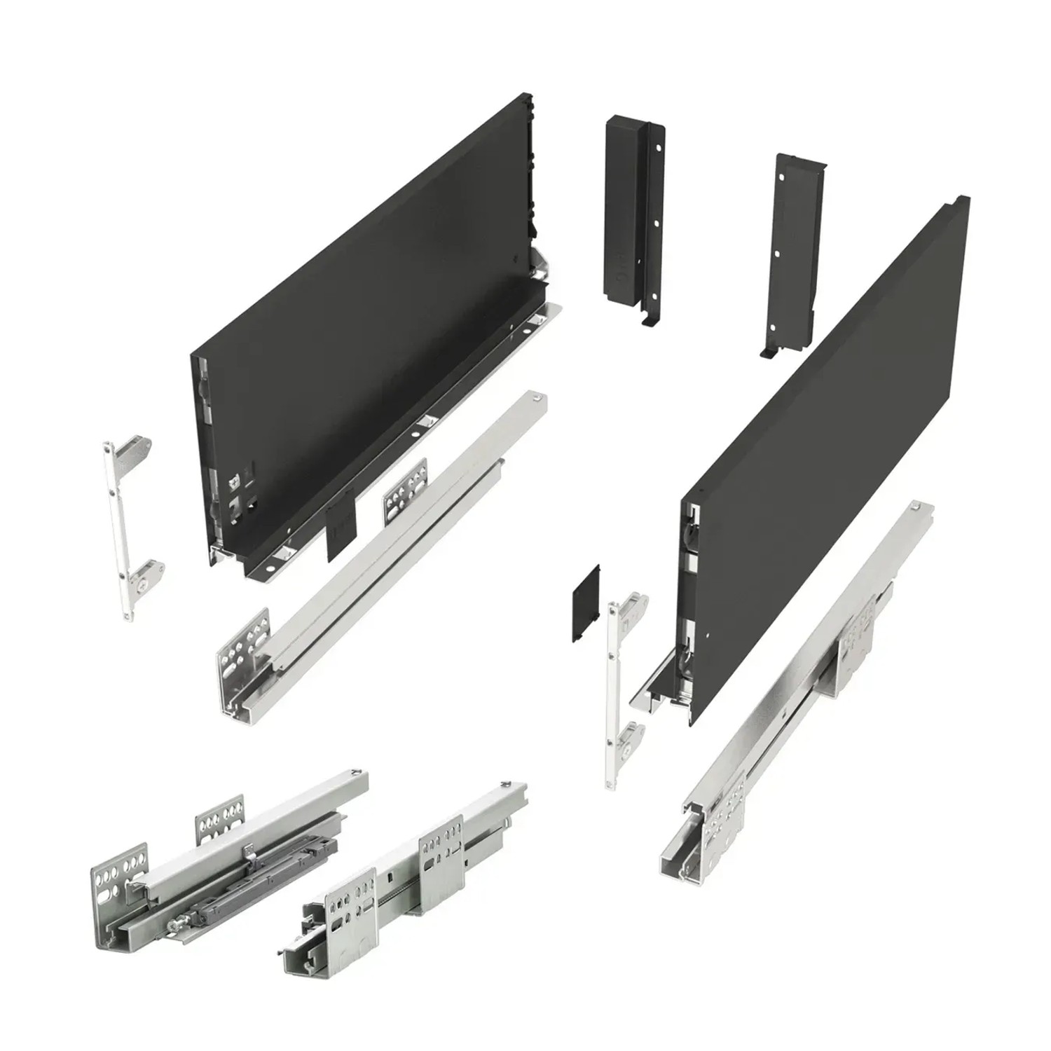 SOTECH Schubladensystem JUNKER SLIM Push To Open Anthrazit H 167 mm L 450 mm Bis 35 Kg Belastbar