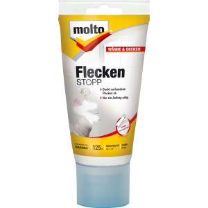 Molto Flecken Stopp Grundierung, 125ml Tube, deckt Flecken zuverlässig ab, matte Farbe.