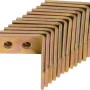 Set aus 12 gelb verzinkten Stuhlwinkeln, 25x25x14 mm, für Holzkonstruktionen.