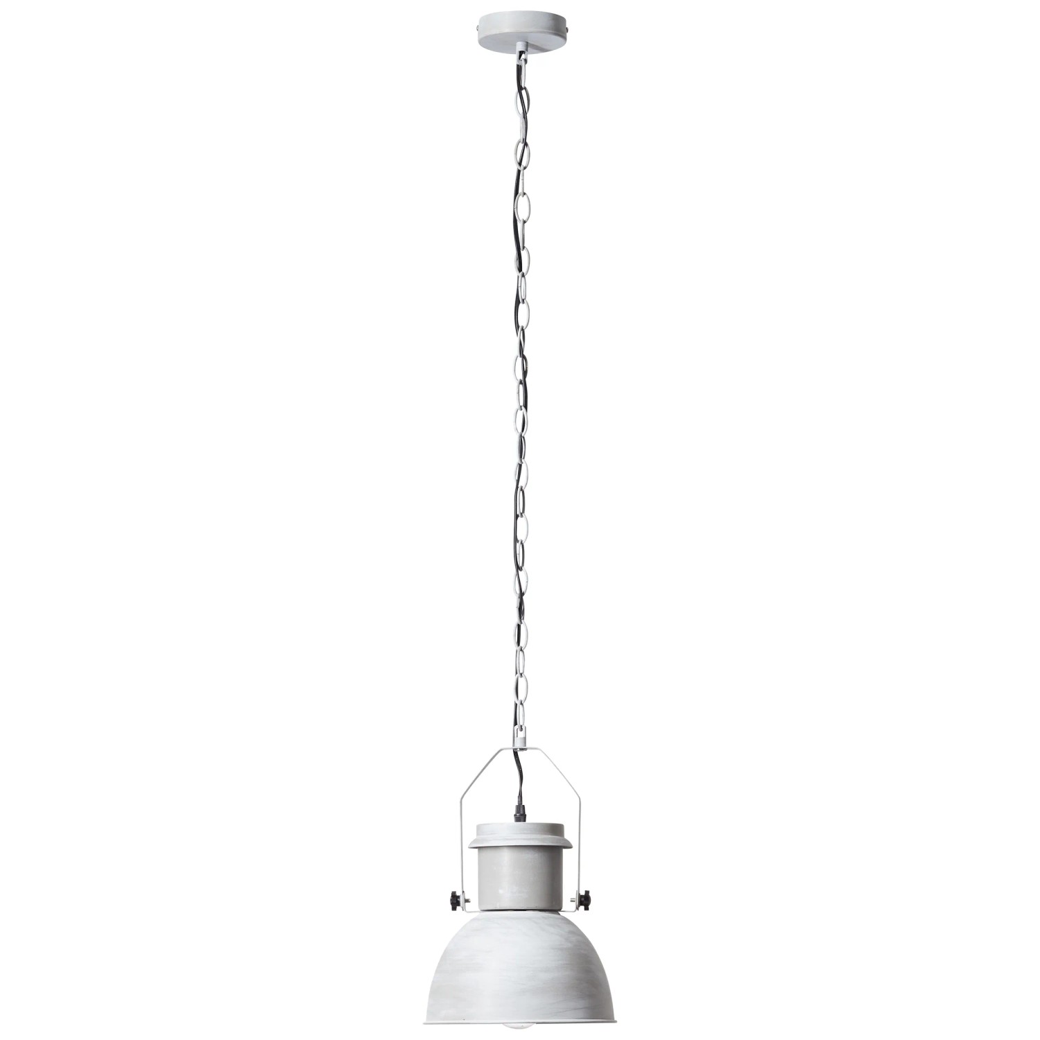 Betongraue Brilliant Pendelleuchte Salford mit Kette, ideal für Wohn- und Esszimmer.