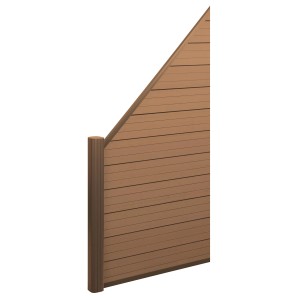 MCW WPC Sichtschutz Savoie, Erweiterung schräg links, Teak-Optik, Gartenzaun.