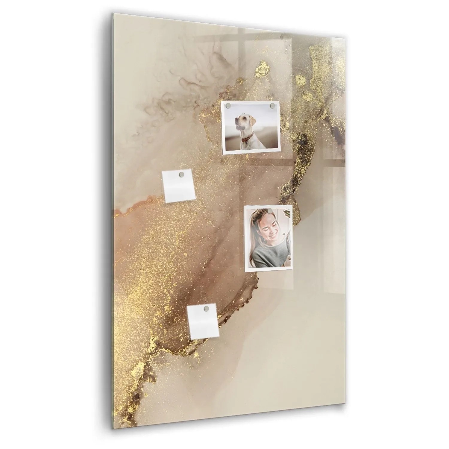 Tulup Magnettafel Beschreibbar Glitzernder Marmor 60x90 cm Magnettafel Küche Glas Schwarzer Marker Glastafel Magnetisch