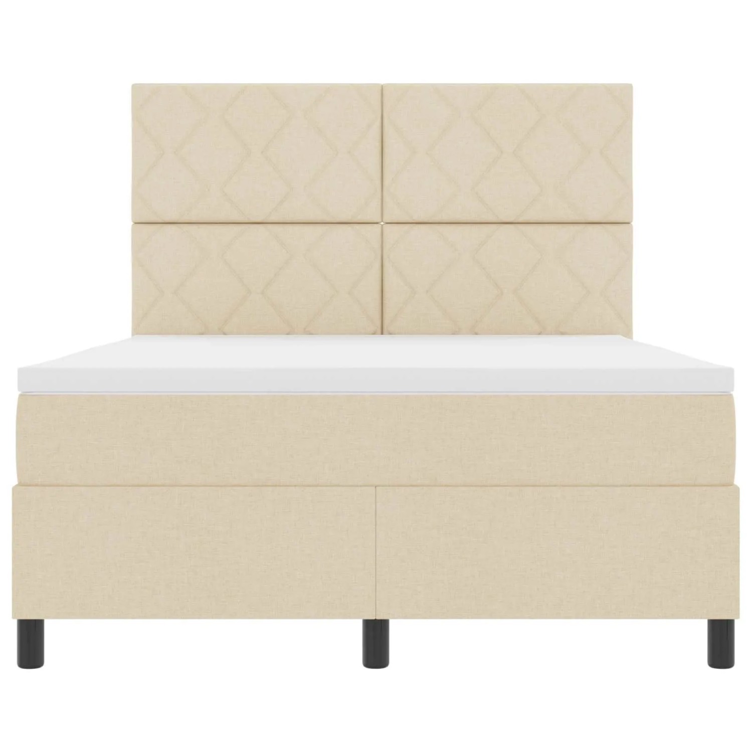 vidaXL Boxspringbett mit Matratze Creme 160 x 200 cm Stoff 3342961