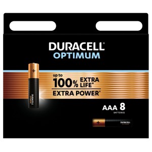 Duracell Optimum AAA Batterien, 8er-Pack. Leistungsstarke Micro Alkaline Batterien für Geräte.