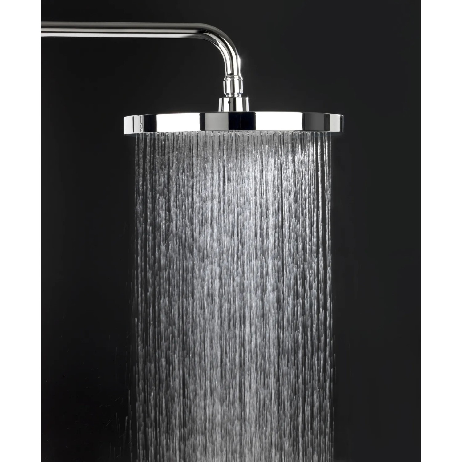 Wenko Kopfbrause Softwater, 26x26 cm, Chrom-Schwarz, mit sanft fallendem Wasser.