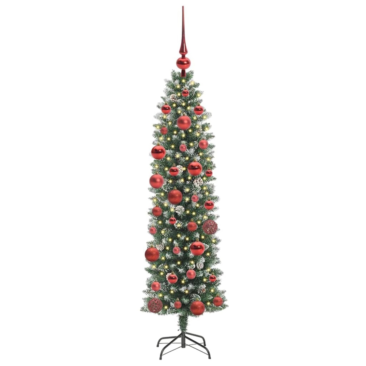 vidaXL Künstlicher Schlanker Weihnachtsbaum Grün und Weiß 150 cm 3395281