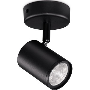 Schwarze WIZ LED Deckenleuchte Imageo Spot mit Tunable White Funktion und 345 Lumen.