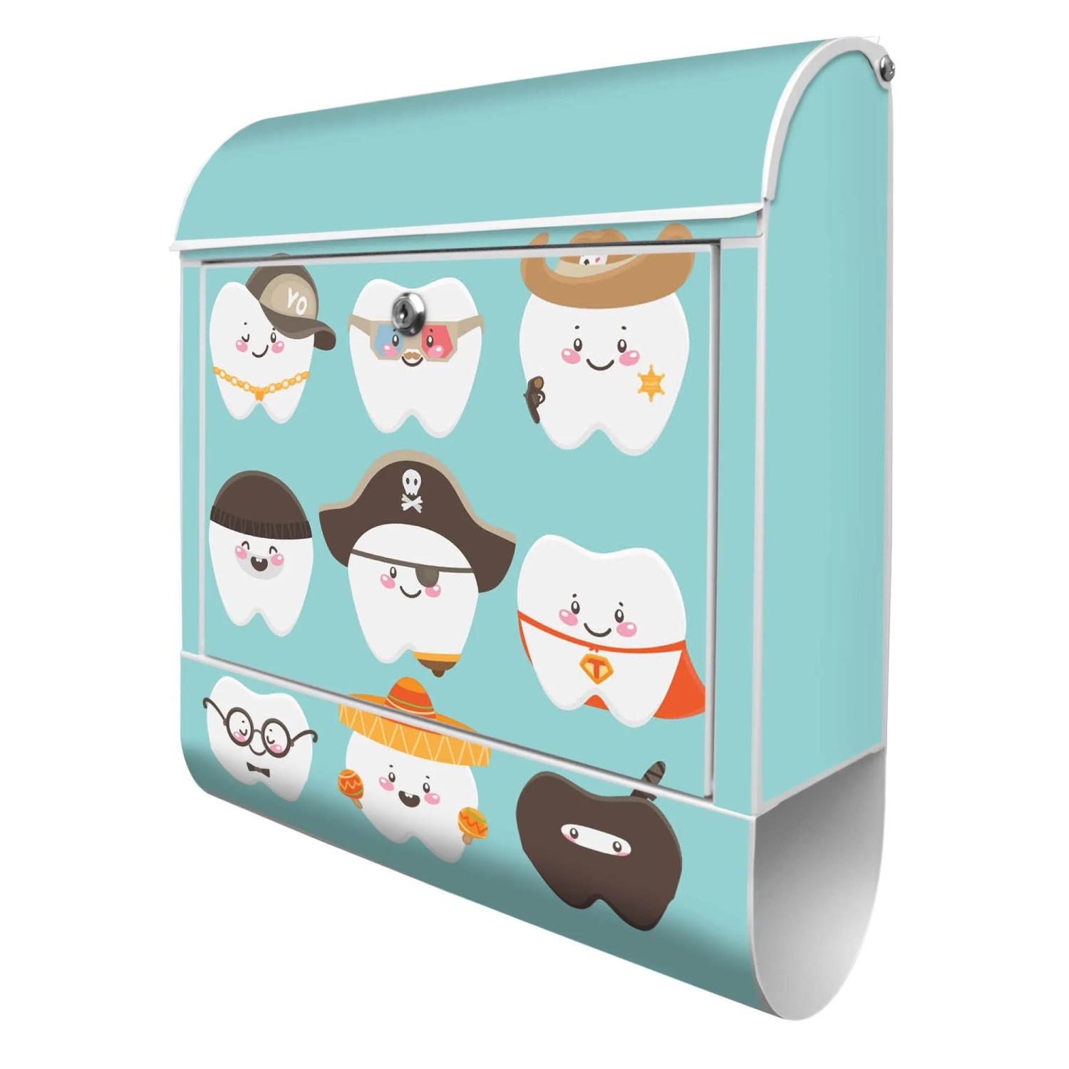 Banjado Design Briefkasten Weiß Pulverbeschichtet 39x47x14cm 2 Schlüssel Mi günstig online kaufen