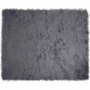 vidaXL Kunstschaffell Teppich Tafalla Anthrazit 200 x 280 cm Polyester 42021595
