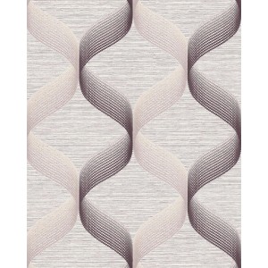 Grafische Retro Tapete in Creme, Beige und Braun mit Glitzer-Effekt.