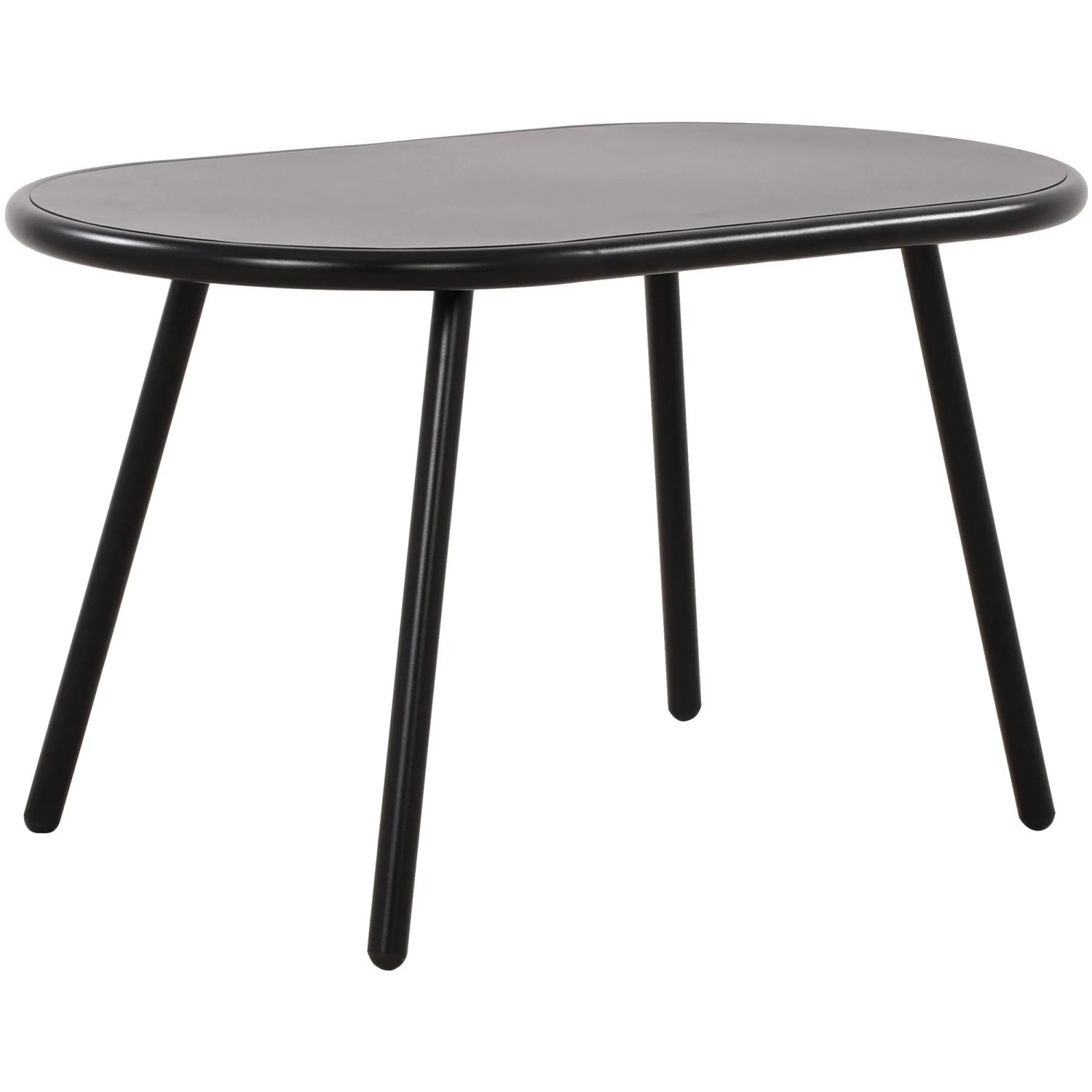 DELUKE Couchtisch VORIN Kunststoff Schwarz 80x45x45cm Sofatisch Oval Beistelltisch Wohnzimmertisch Klein