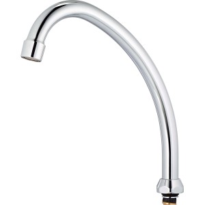 LUX HU-Auslauf, 200 mm, verchromt, für Armaturen auf Beckenhöhe. Wasserauslauf aus Messing.