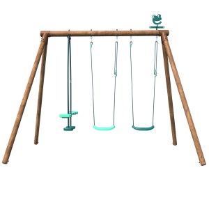 Soulet Holzschaukel Polo mit 2 Schaukelsitzen und Vis-a-Vis Schaukel für Kinder.