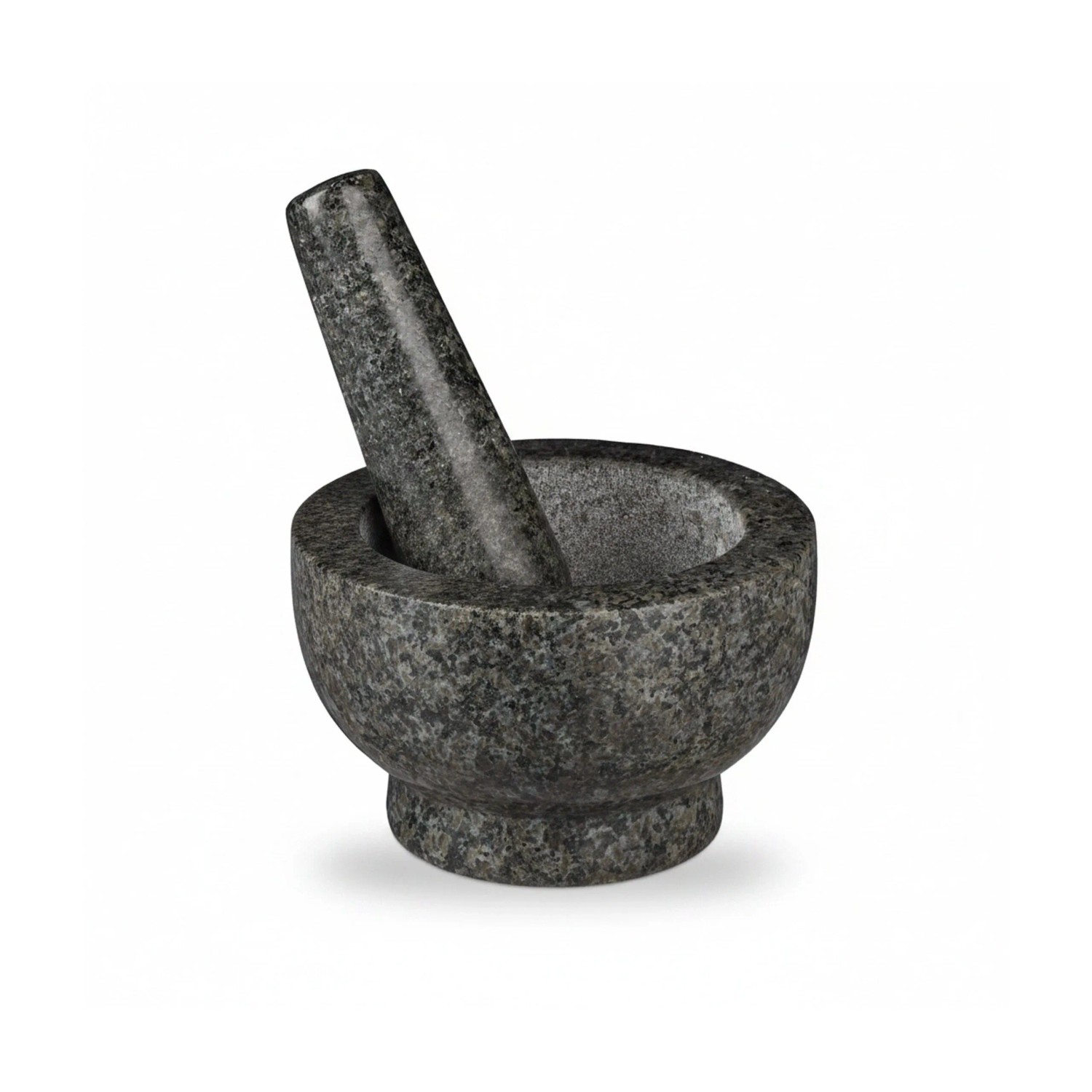 Relaxdays Mörser mit Stößel Granit Grau Standfest 13 cm x 8 cm 1,5 kg