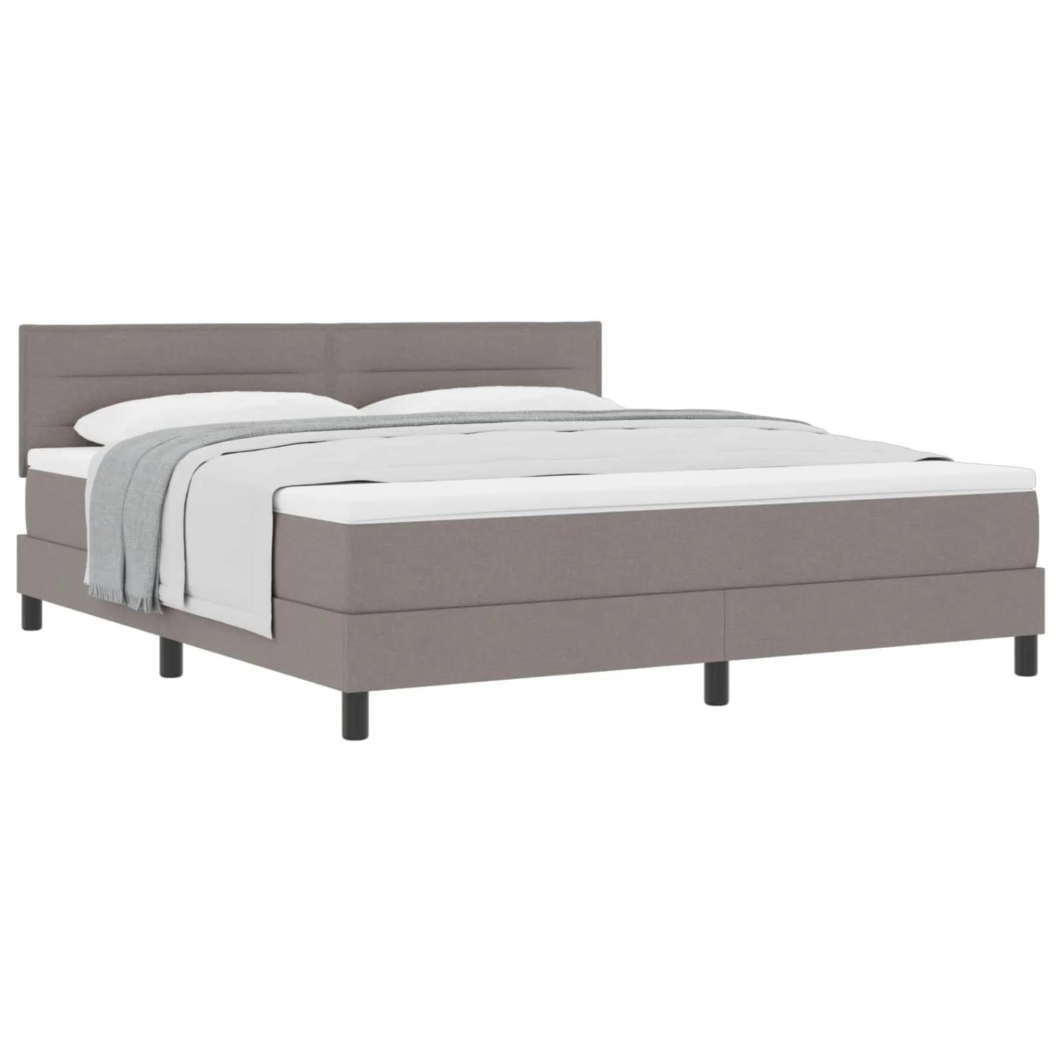 vidaXL Boxspringbett mit Matratze Taupe 180 x 200 cm Stoff 3338633