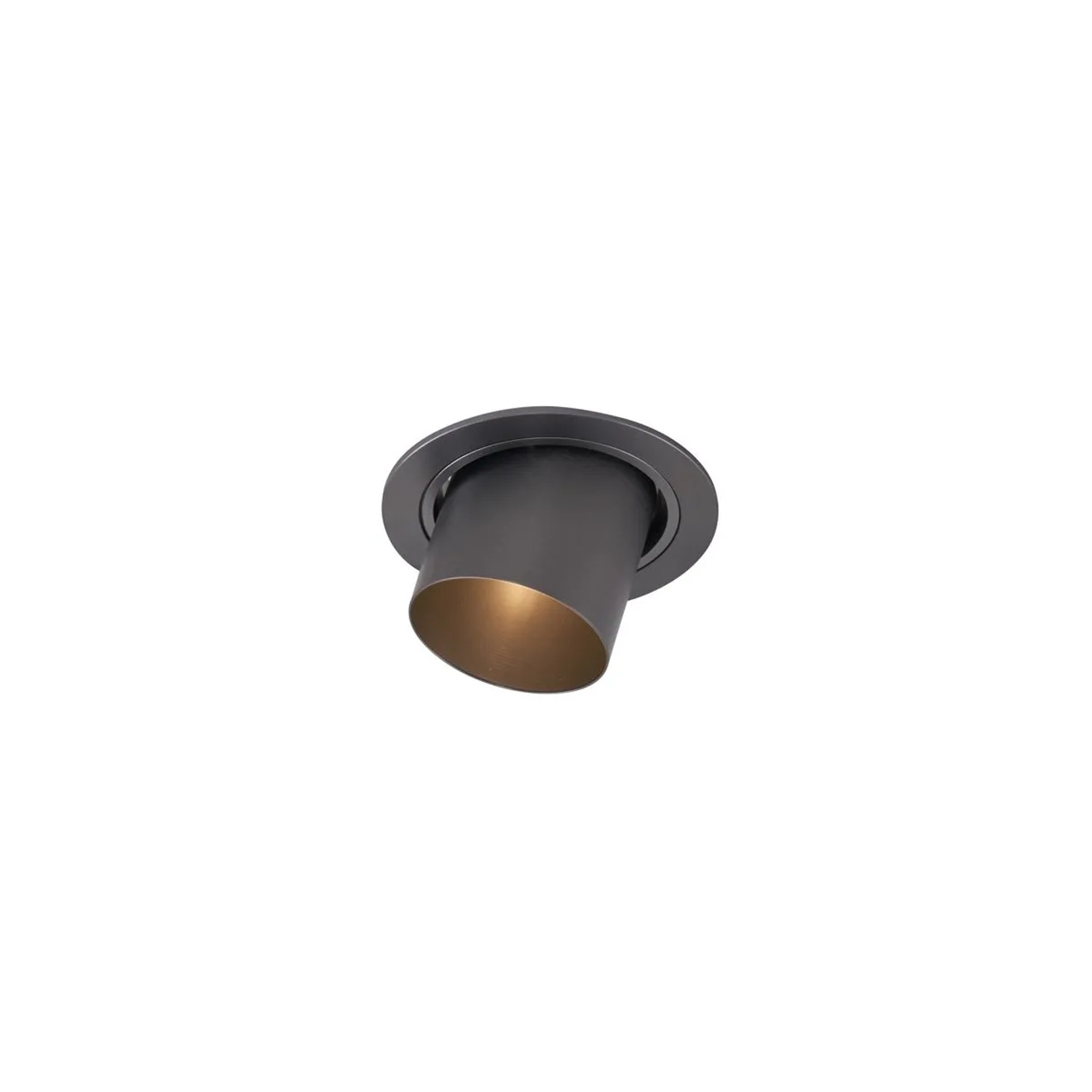 QAZQA Moderner Einbaustrahler Gunmetal GU10 50 mm Rund Schwenkbar Installa