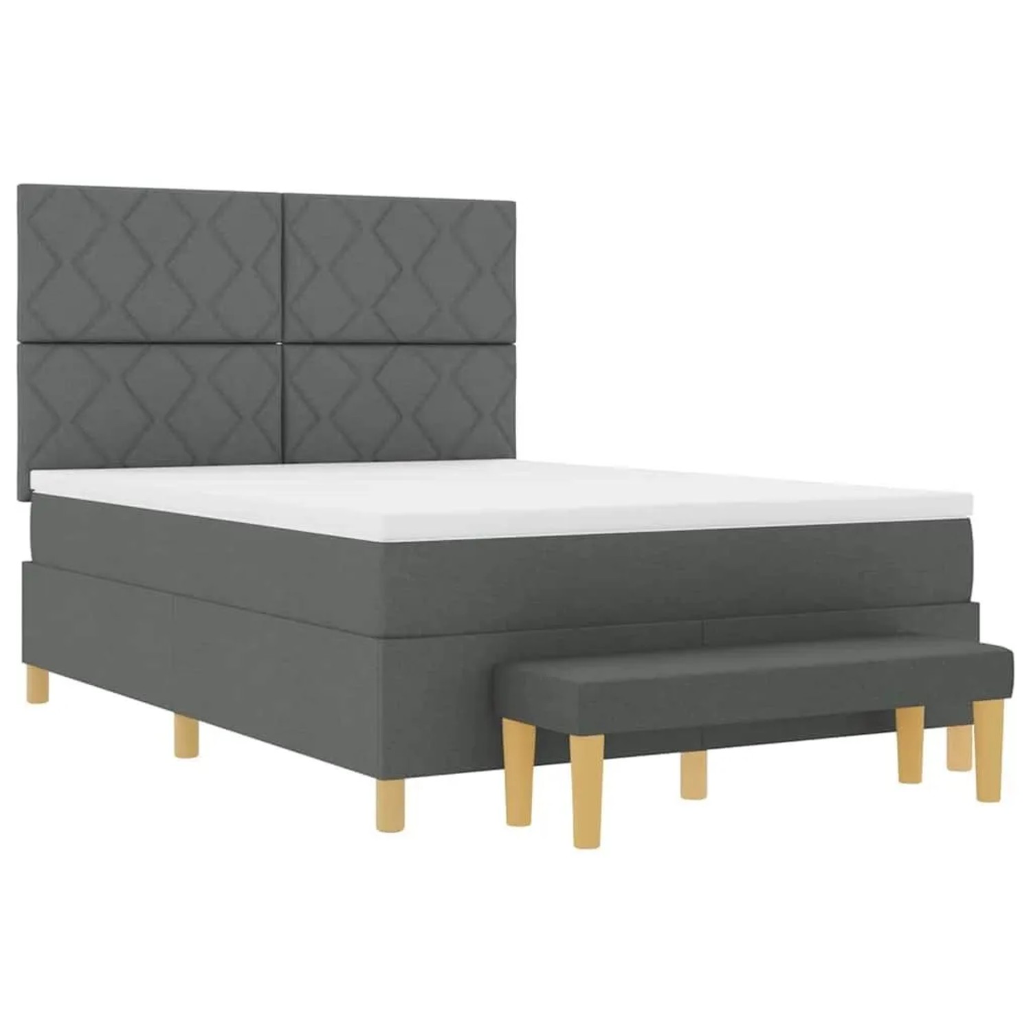 vidaXL Boxspringbett mit Matratze Dunkelgrau 140 x 200 cm Stoff 3344381 günstig online kaufen