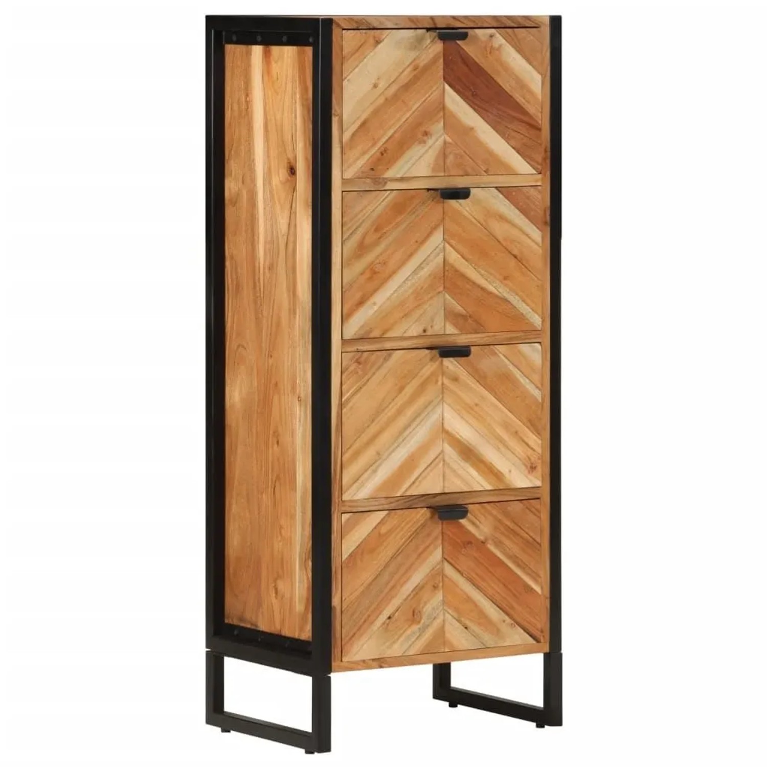 vidaXL Badschrank 40x30x100 cm Massivholz Akazie und Eisen 372746 günstig online kaufen