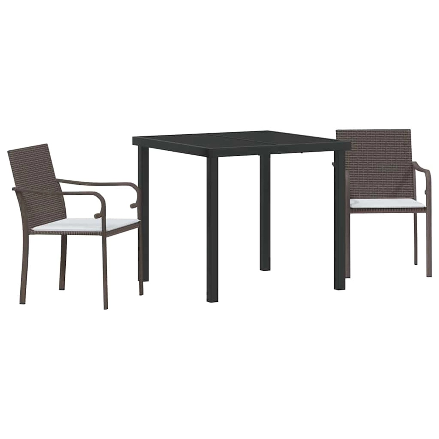 vidaXL Garten Essgruppe 3-Tlg Braun Poly Rattan 3379044 günstig online kaufen