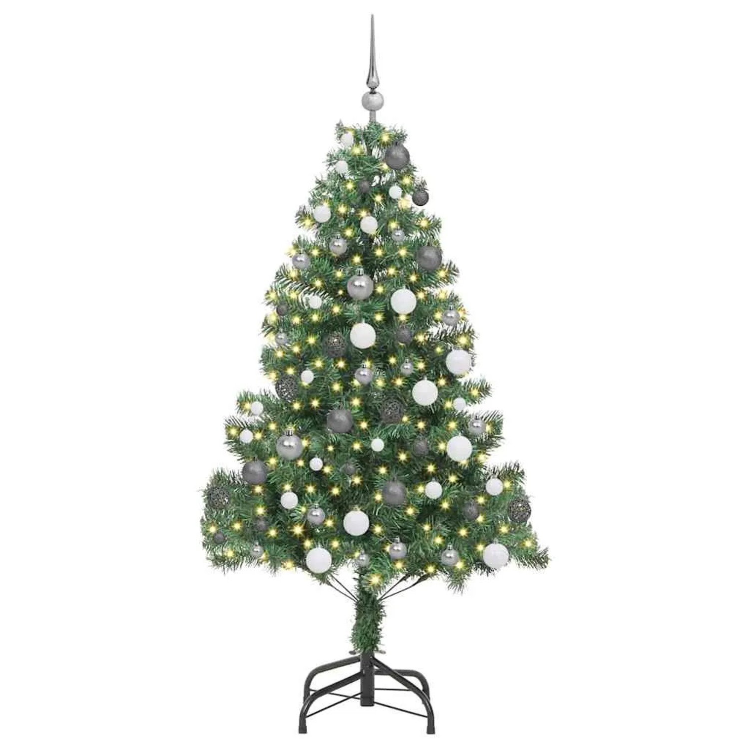 vidaXL Weihnachtsbaum mit 300 LEDs mit Ständer Grün 180 cm PVC 3396379