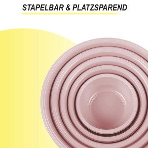 ProHome Schüssel 5er Set Rosa, Küchenhelfer für die Aufbewahrung von Lebensmitteln.