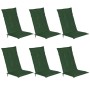 6er Set Beautissu Loft HL Hochlehner Auflagen, dunkelgrün, 120x50x6cm, gepolstert mit Heftungen und Bändern.