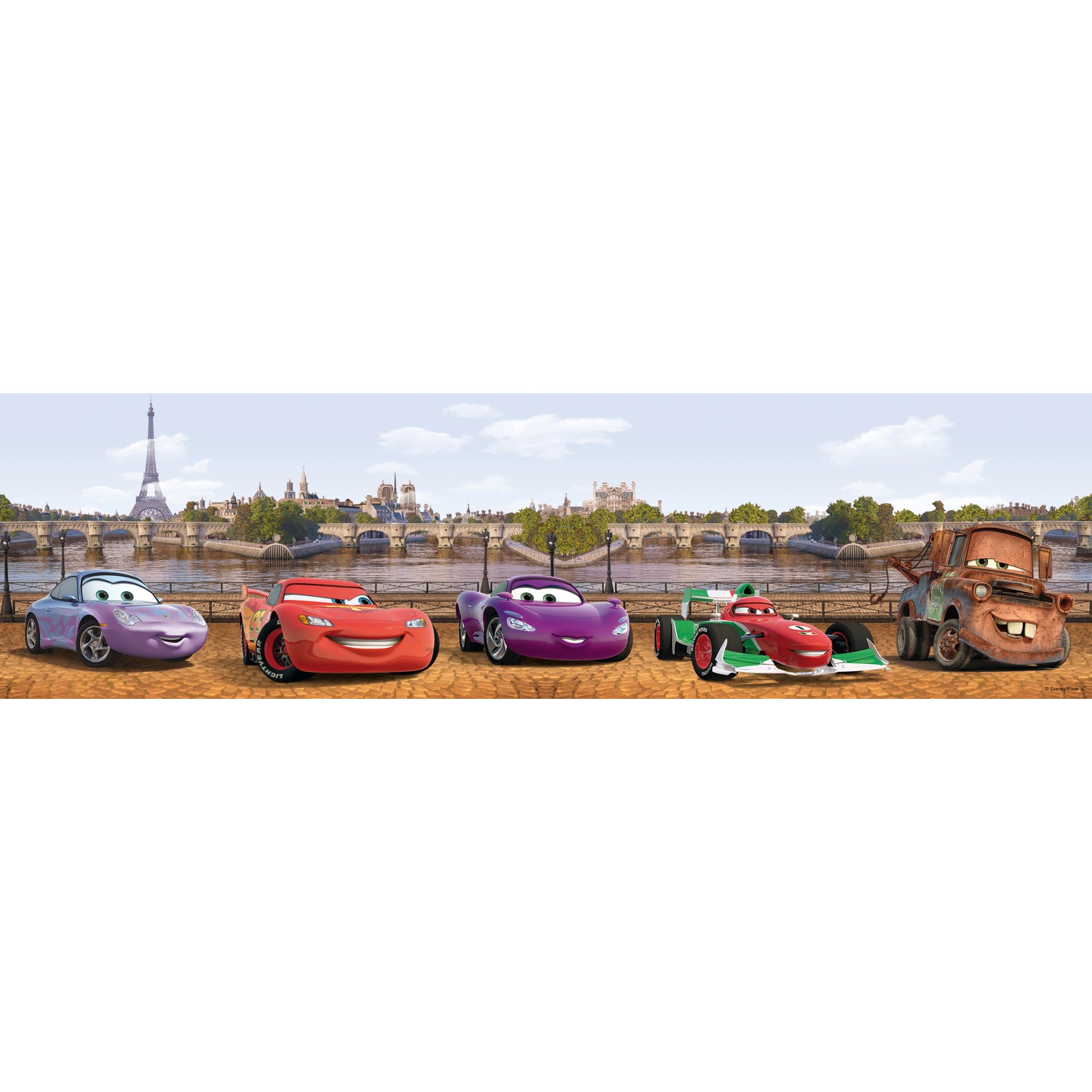 Disney Selbstklebende Tapetenbordüre Cars Braun und Blau 14 x 500 cm 600010 günstig online kaufen