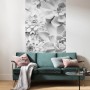 Komar Vlies Fototapete Shades Black and White, 100x250 cm, mit Sukkulenten-Motiv.