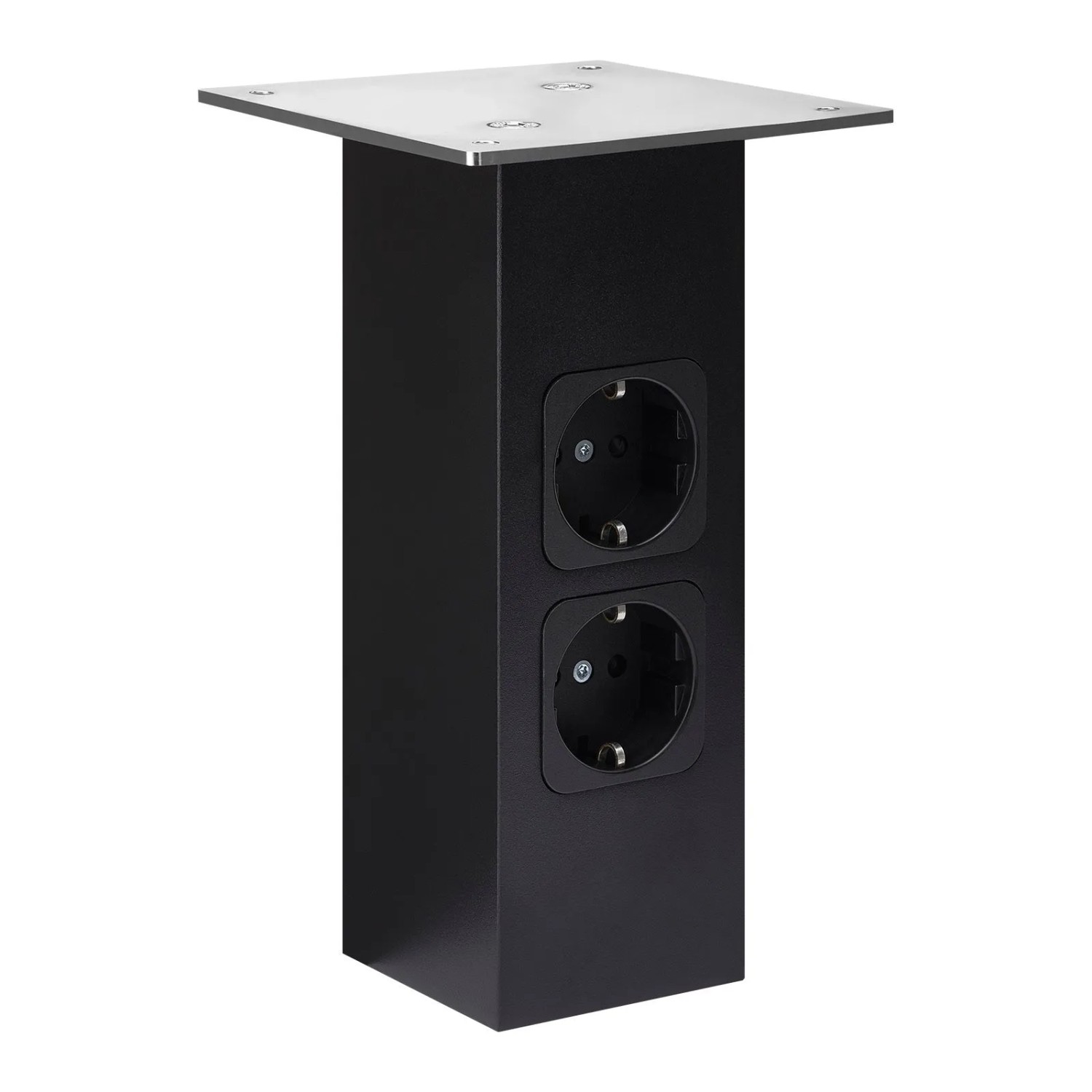 SOTECH Barkonsole Gerade Höhe 210 mm 120 x 120 mm Schwarz mit Steckdosen
