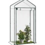 WOLTU Foliengewächshaus Treibhaus Gartenhaus Gewächshaus 100x50x190cm Weiß