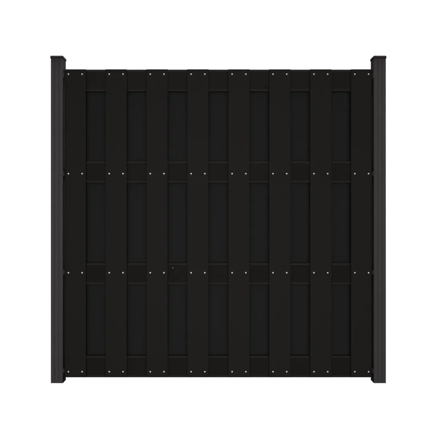 GroJa Fertigzaun mit BPC-Querriegeln ohne Pfosten 180 cm x 180 cm Anthrazit