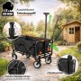 BigDean Bollerwagen Faltbar bis 80kg Schwarz Kompakter Transportwagen Klappbar Handwagen für Camping Einkäufe Garten Festival Ausflüge_4