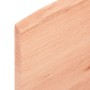 Helle, lasierte Waschtischplatte aus massivem Eichenholz mit Naturkante, 100x30 cm.