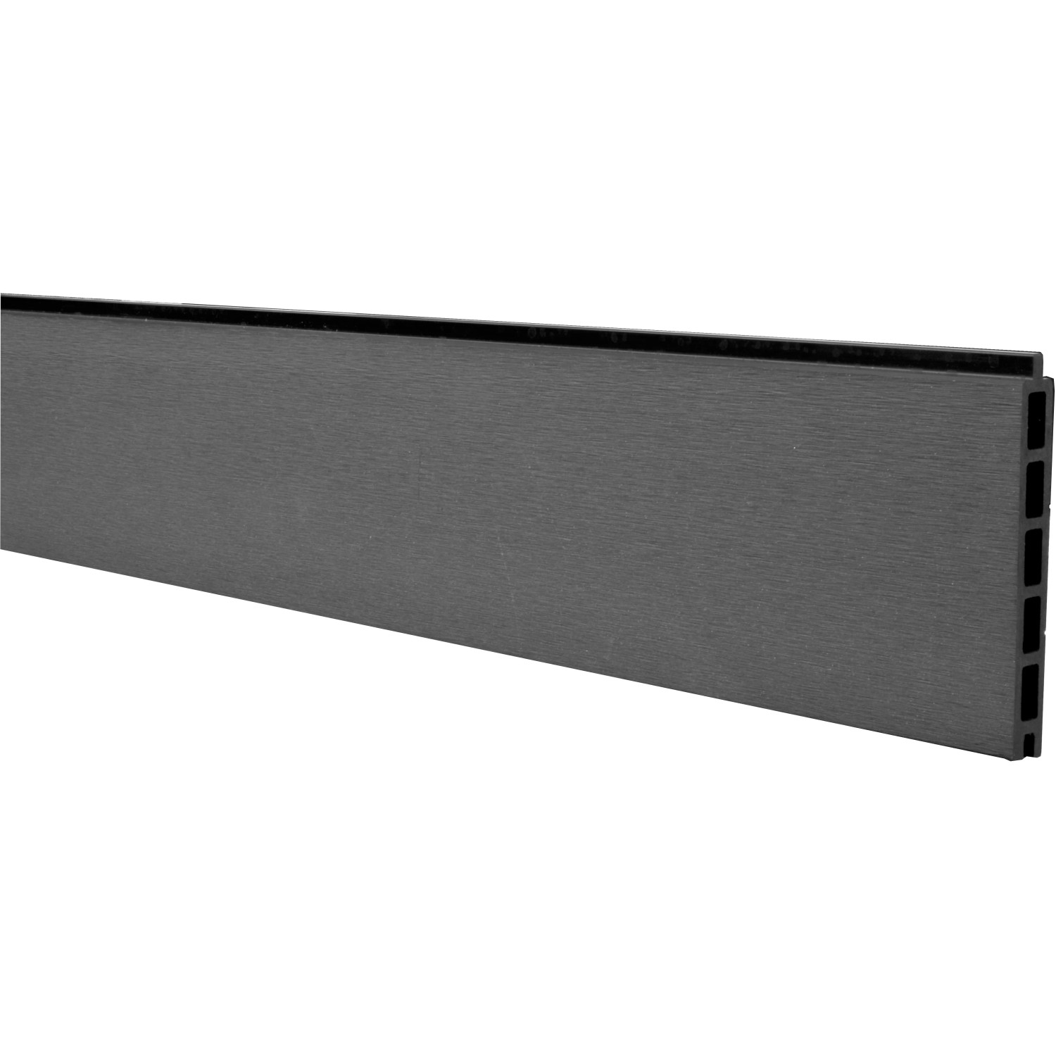 Anthrazitfarbenes WPC-Hohlkammerprofil (180 cm) für T & J Sichtschutzzäune der Dalu-Serie.
