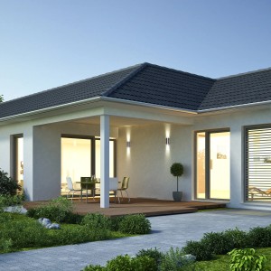 Moderne Edelstahl Wandleuchte mit Bewegungsmelder am Haus, Up-Down Licht für Außen.