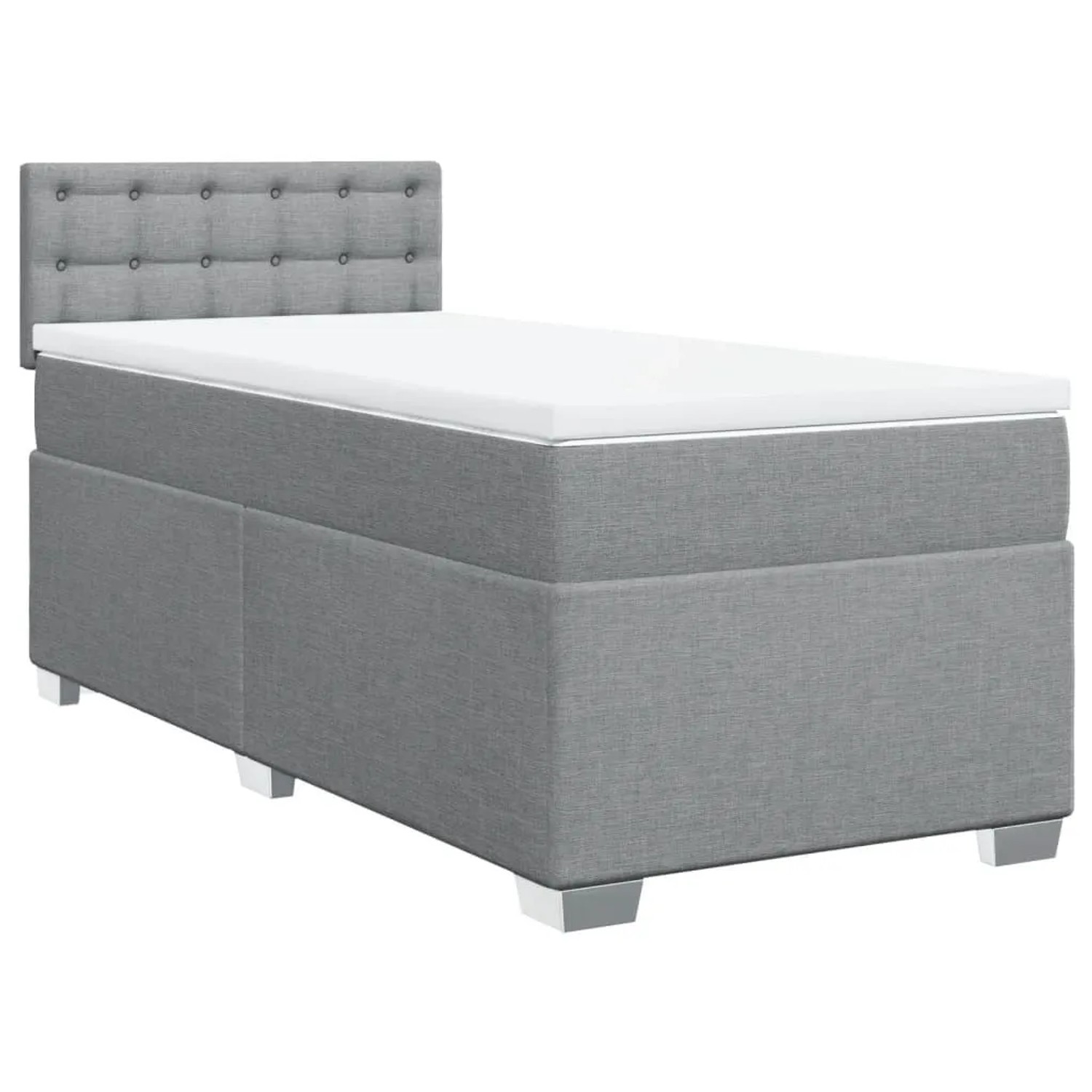 vidaXL Boxspringbett mit Matratze Hellgrau 80x200 cm Stoff 3288029 günstig online kaufen