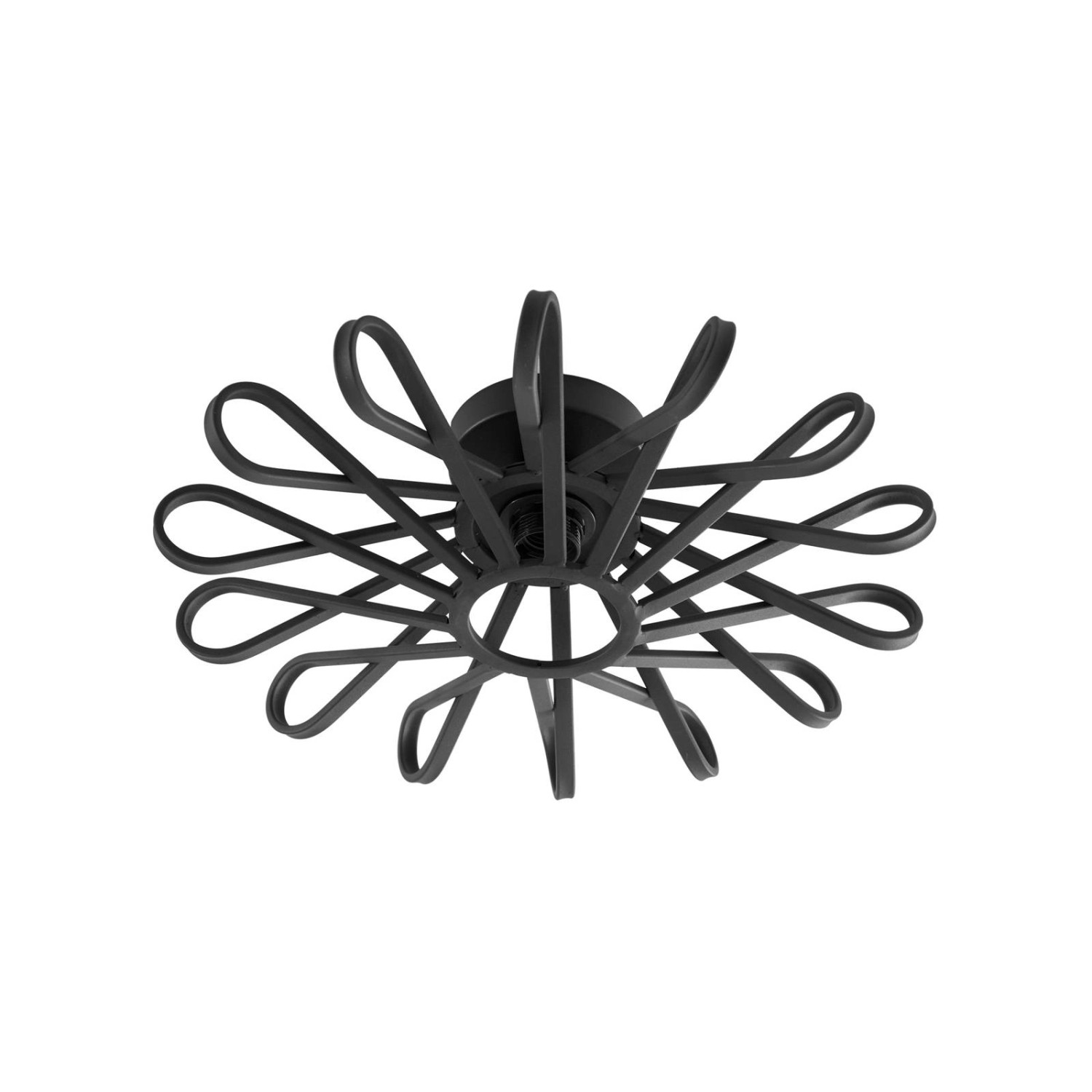 Lindby Deckenlampe Kaelen 10020365 Landhaus Vintage Rustikal in Schwarz aus Metall 1-flammig E27 Wohnzimmerleuchte